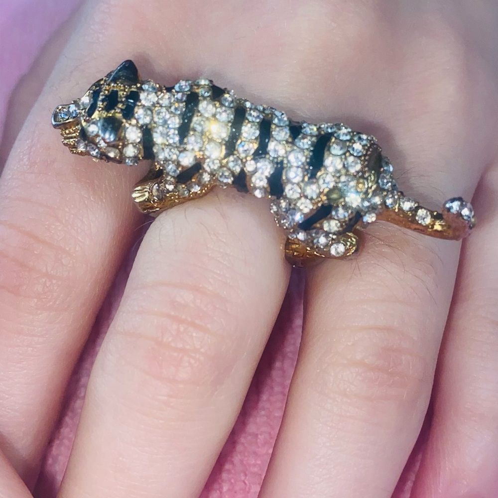 Gold and Black Tiger Ring